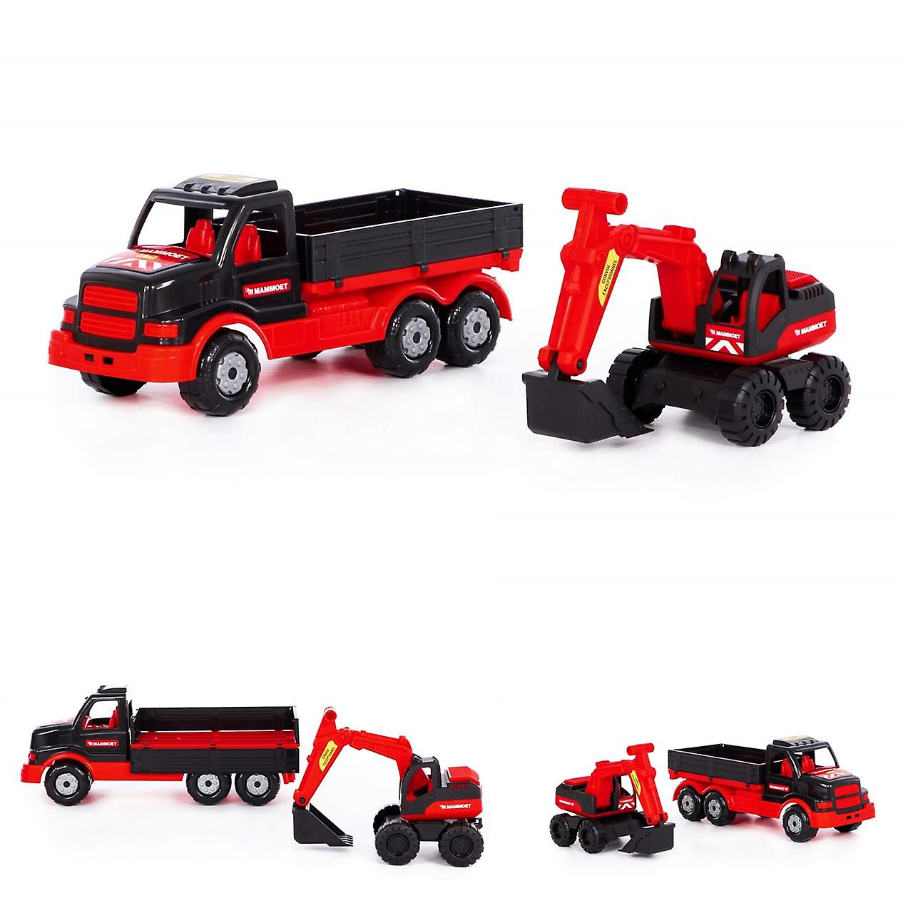 Polesie Spielzeug LKW Schwertransport Bagger 95923 Radlader 2er Set ab 1 Jahr