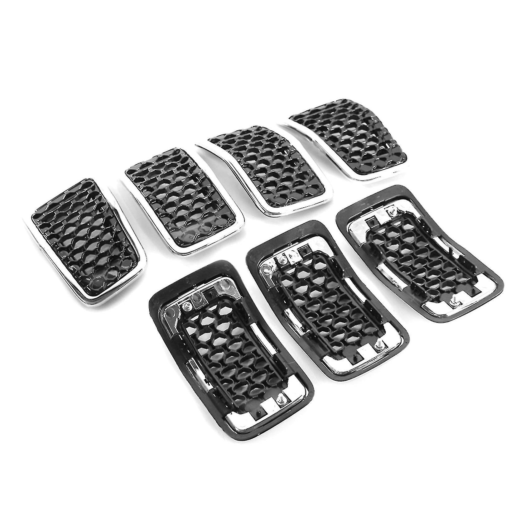 7Pcs Front Radiator Grille Insert Kit Central Grille Mesh Grille