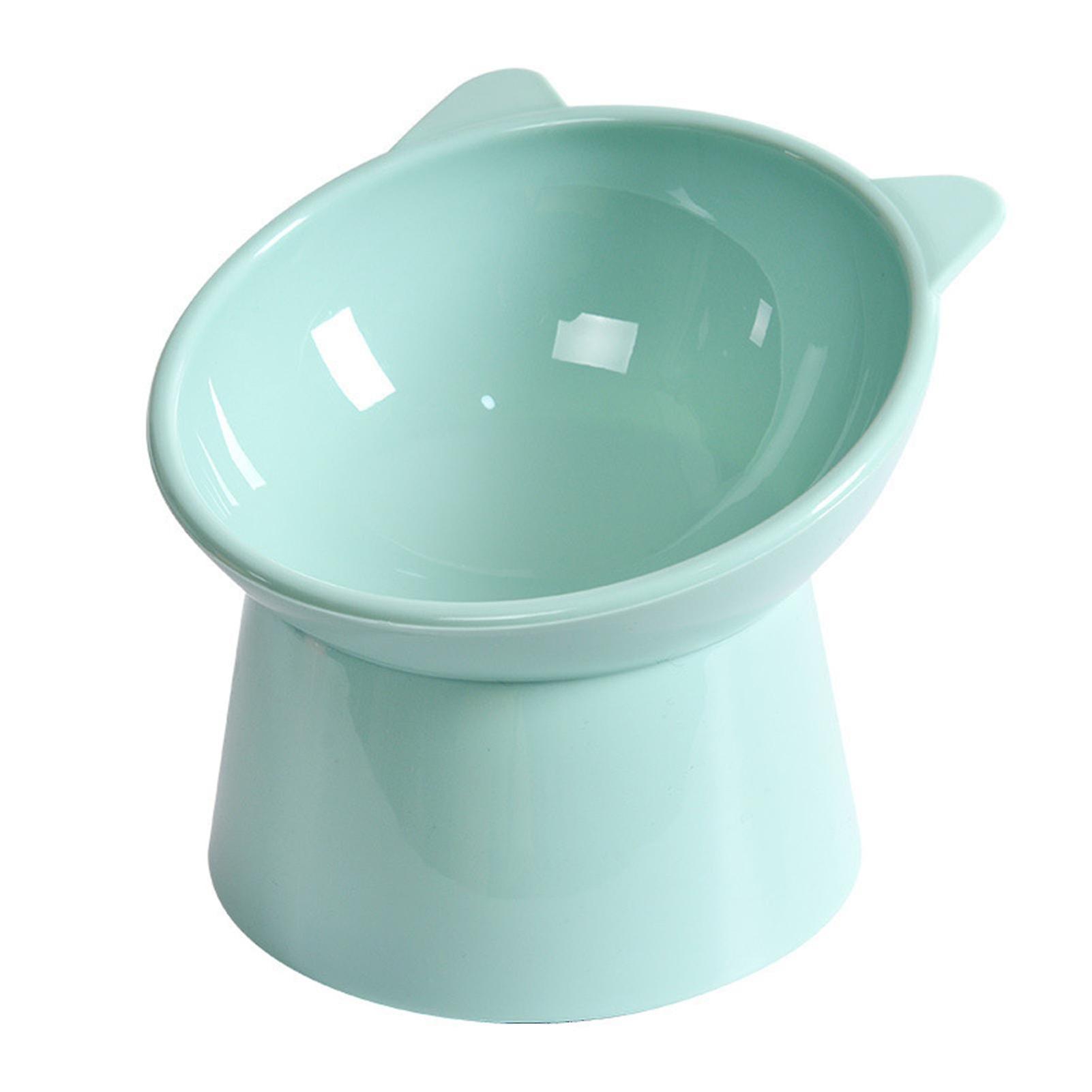Raised Cat Bowl, Tilted, Easy to Clean, for Small Dogs, Green
