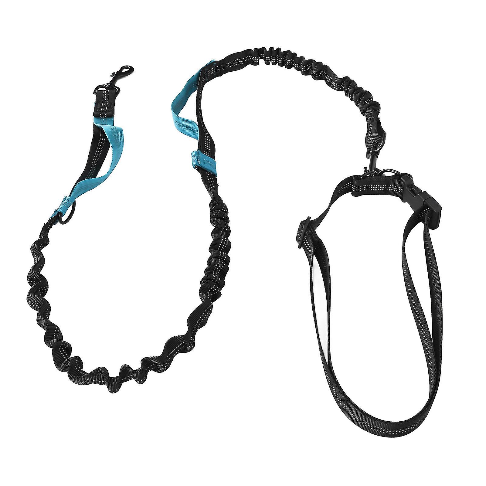 Heavy Duty Bungee Dog Leash Shock Absorbing Elastic Dog Leash Rope with 2 Padded Handles for Large Dogs Walking Training Blue 