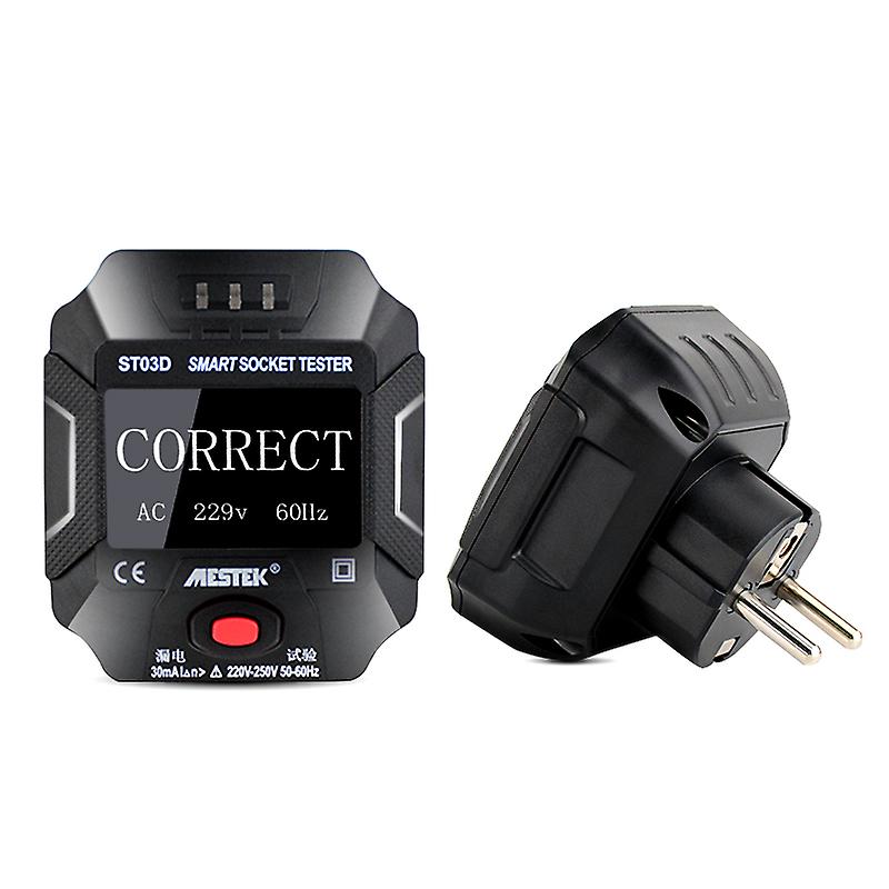 Mestek Socket Testers Voltage Test Socket Detector Eu/us/uk Plug Rcd Ground Zero Line Plug Polarity Phase Check Breaker Finder