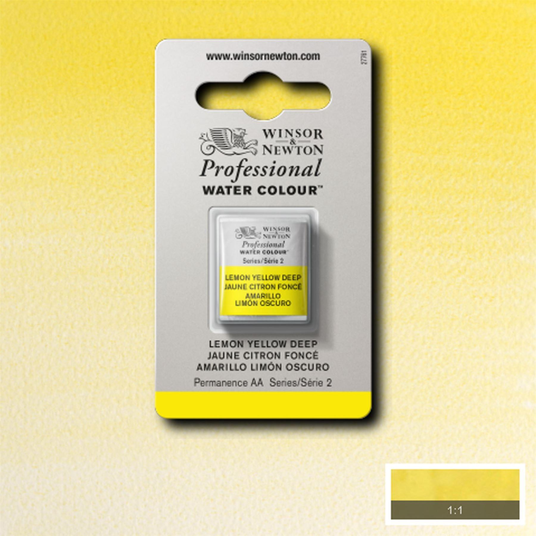 Winsor & Newton Professional Water Colour Half Pan - Lemon Yellow Deep