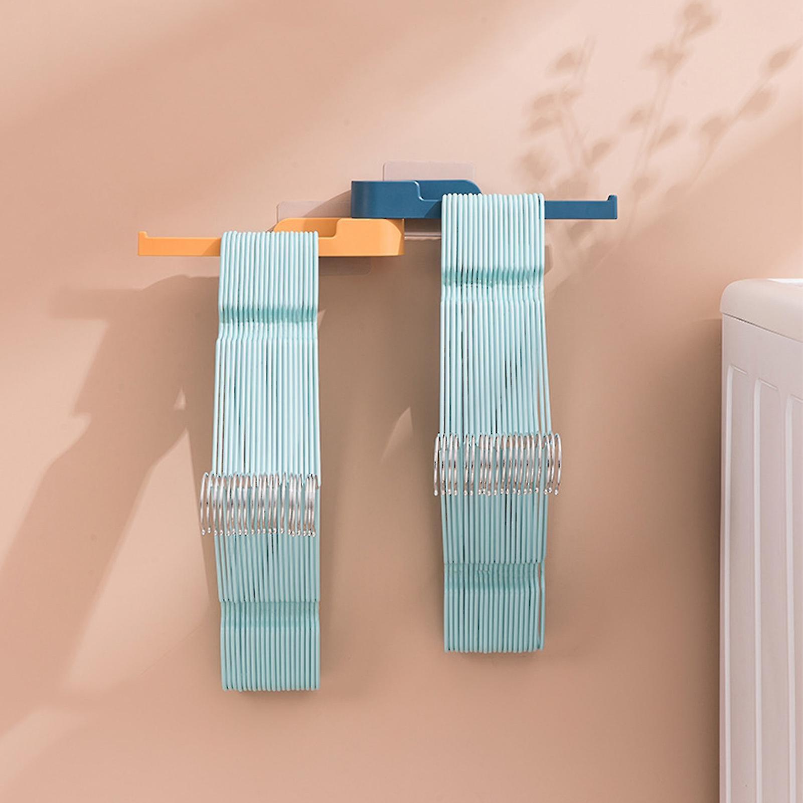 Rotatable Wall Hook Punching Free Installation Waterproof Large Storage Capacity Folding Towel HookBlue 