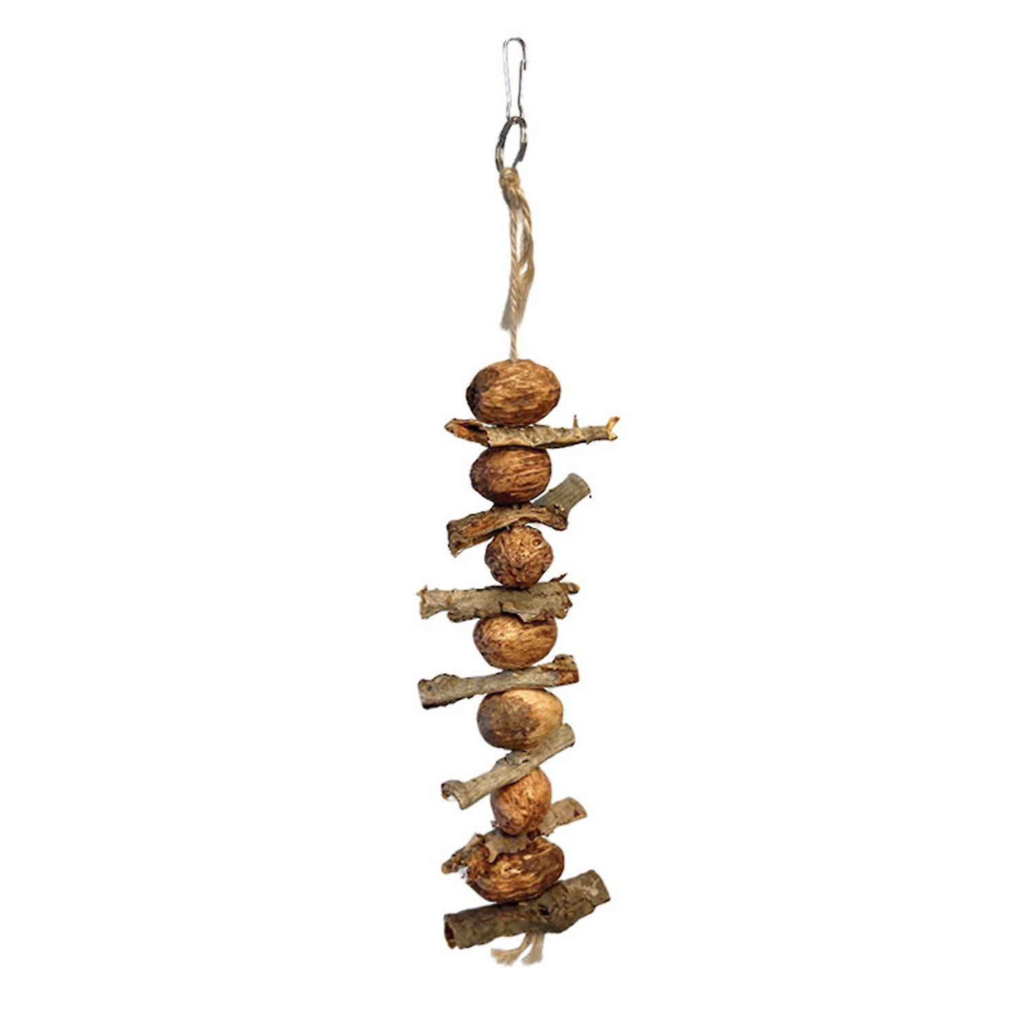 Bird Gnawing Toy Natural Materials Relieve Boredom Parrot Grinding Claw Hanging Wood Toy for Pet Cag