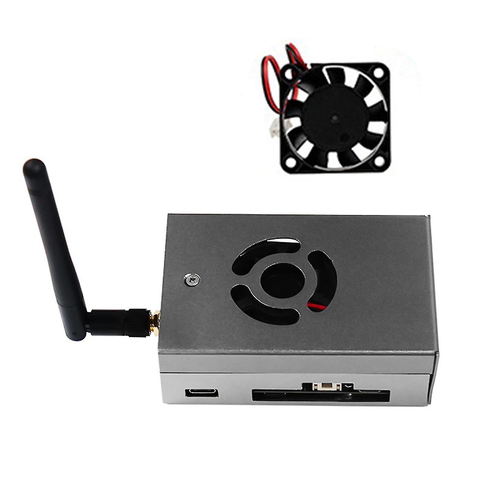 Voor Horizon Rising X3 Pie Development Board koelbehuizing met koelventilator + verbeterde Wifi-antenne