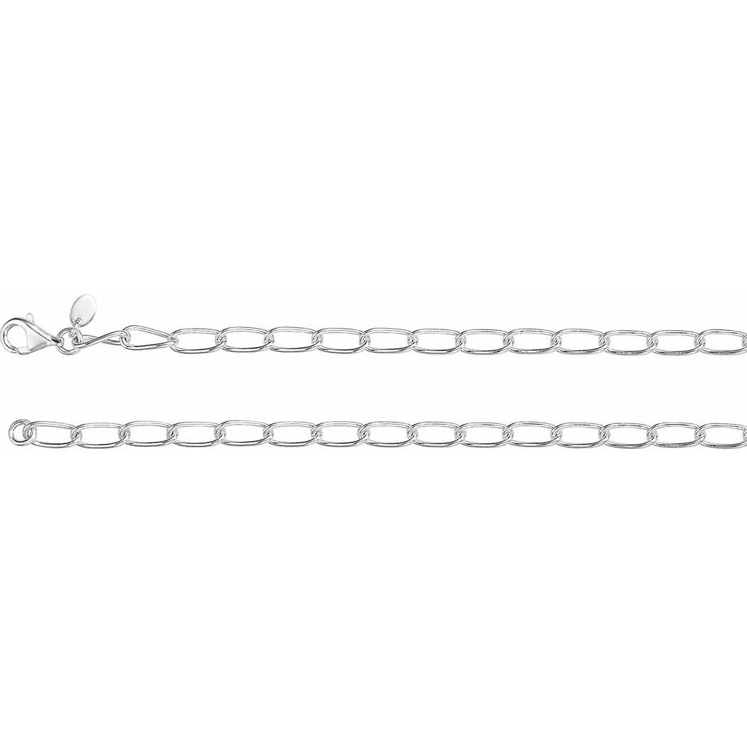 Pulseira de prata esterlina 925 com corrente longa polida de 18 cm (7 polegadas) para mulheres e homens.