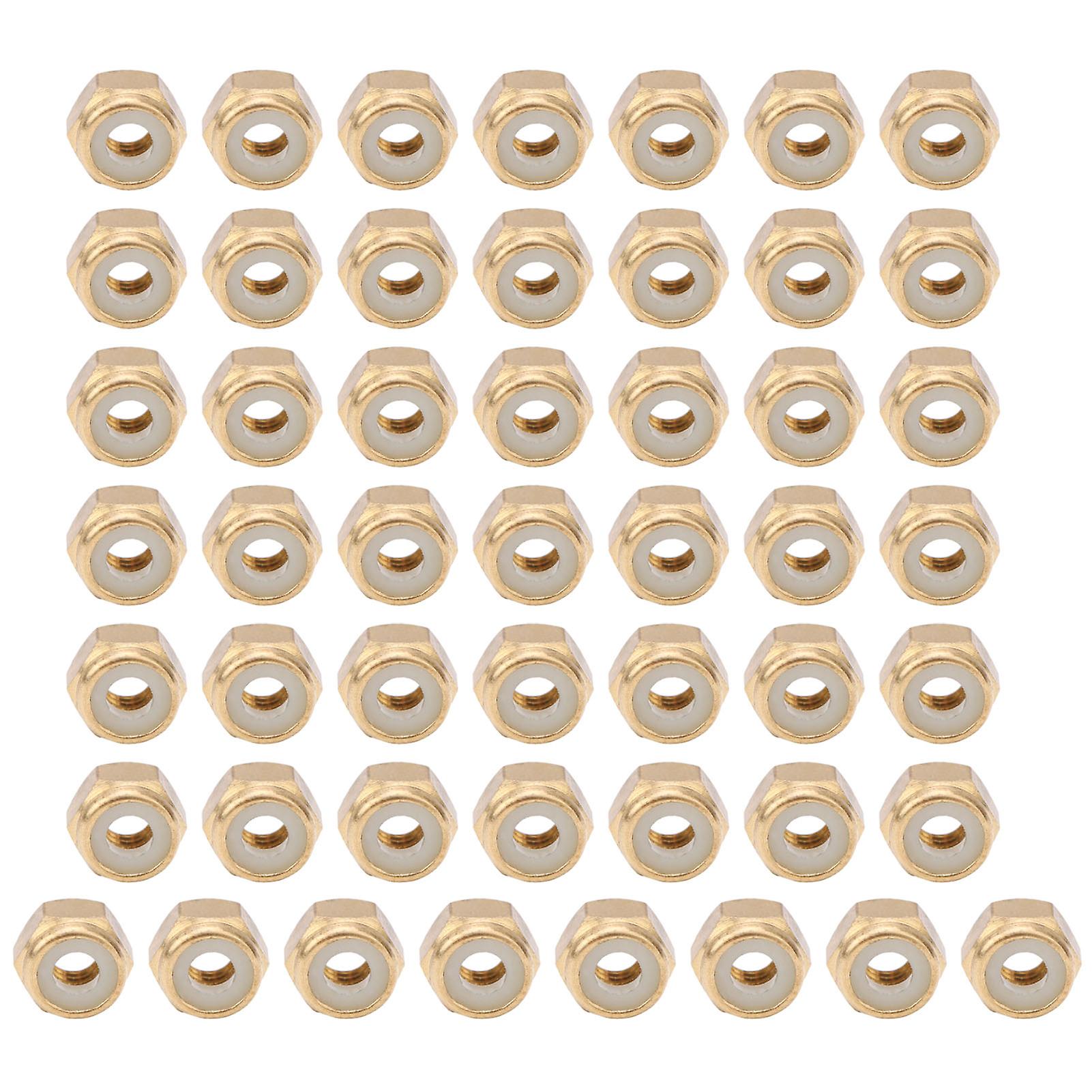 50Pcs Pure Copper Self-Locking Nuts Durable Anti-Loosening Fasteners Accessories (M3)
