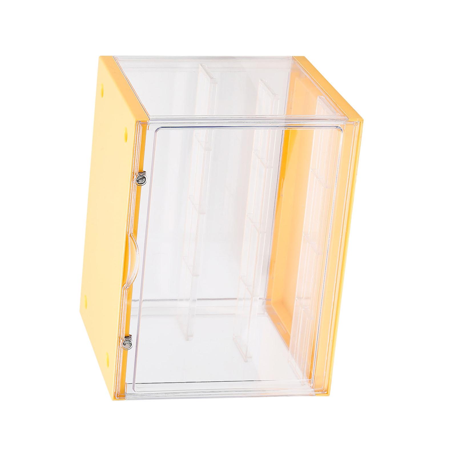 Acrylic Display Case Box, Doll Display Case for Collectibles, Action Figures(大号黄色)
