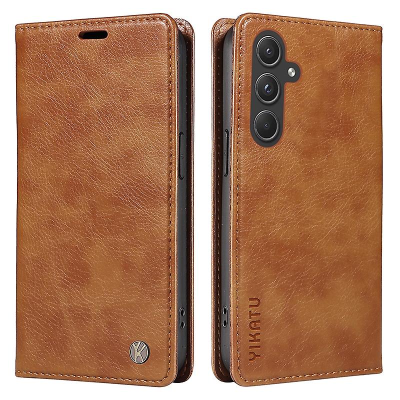 Yikatu Yk-006 Compatible with Samsung Galaxy A55 5G Case Magnetic Closing Pu Leather+Tpu Wallet Stan
