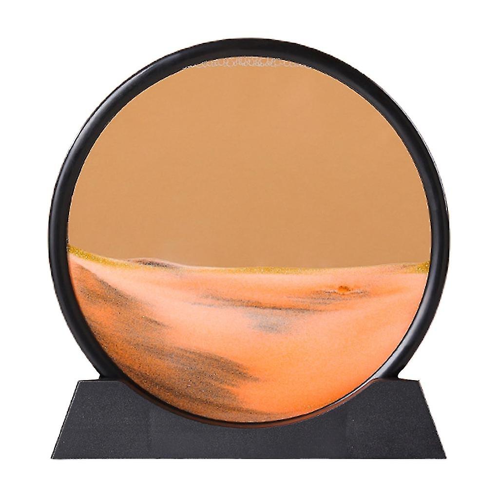 10inch Moving Sand Art Picture 3d Sea Sandscape Motion Display Flowing Sand Frame Round Glass Hourgl