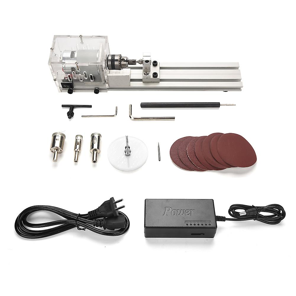 Beading Machine Mini DIY Woodworking Lathe Miniature Standard + Polishing Function GB 110-240V