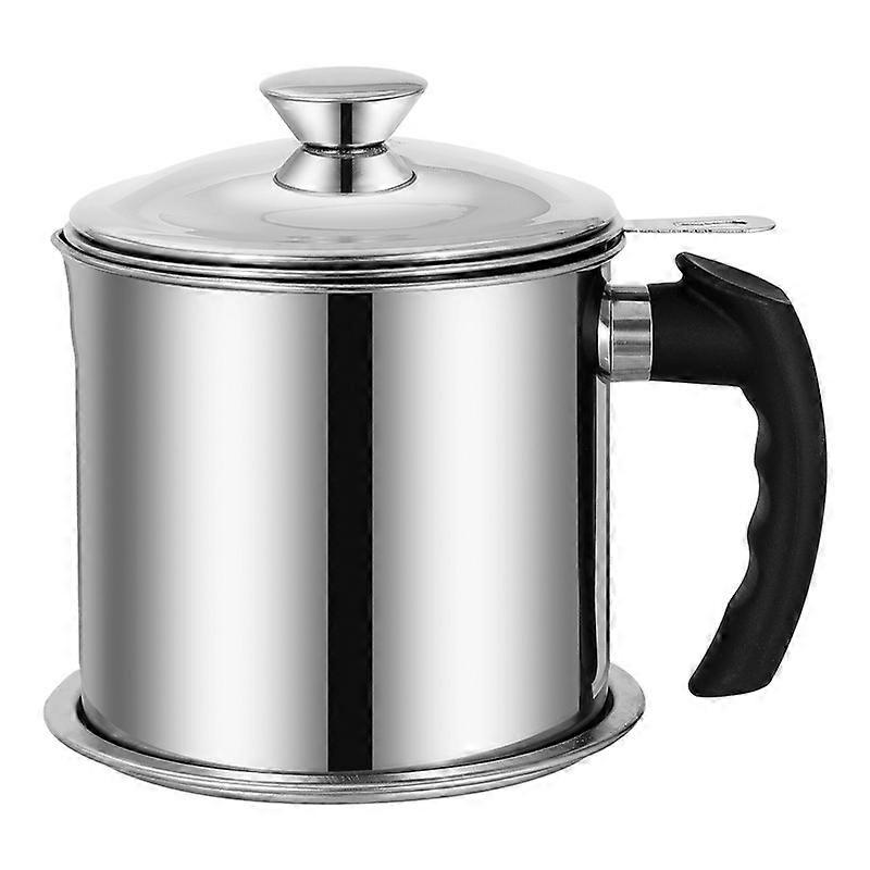 Stainless Steel Oil Filter Household Oil Pot with Lid Cooking Oil Fat Separator for Filter Residue