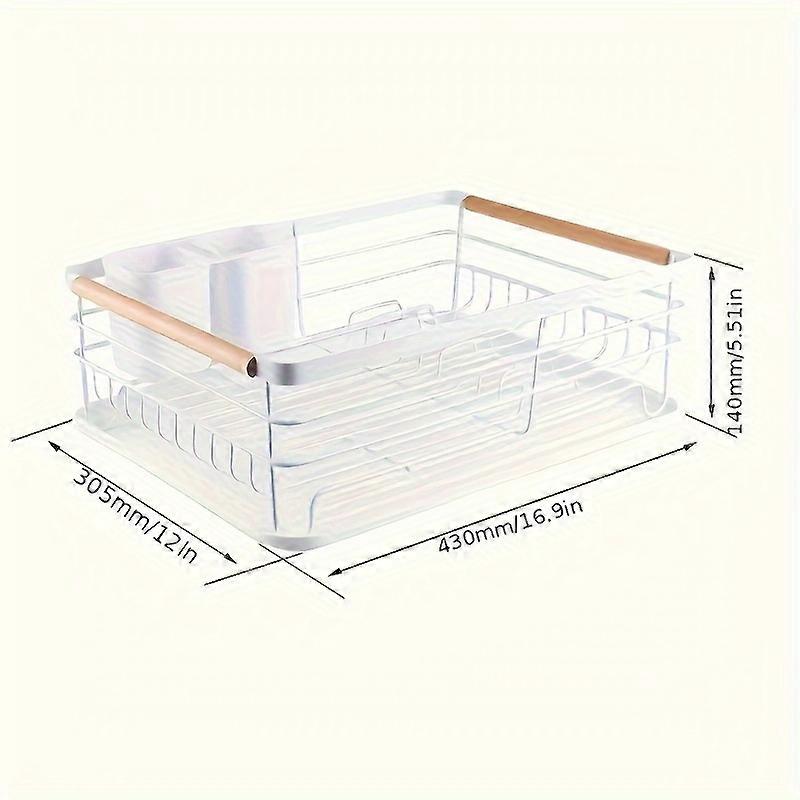 Kitchen Countertop Dish Rack - Ample Cutlery Storage, Efficient Draining, Sturdy Double Dish Rack, Durable Metal Construction, Effective Countertop Or