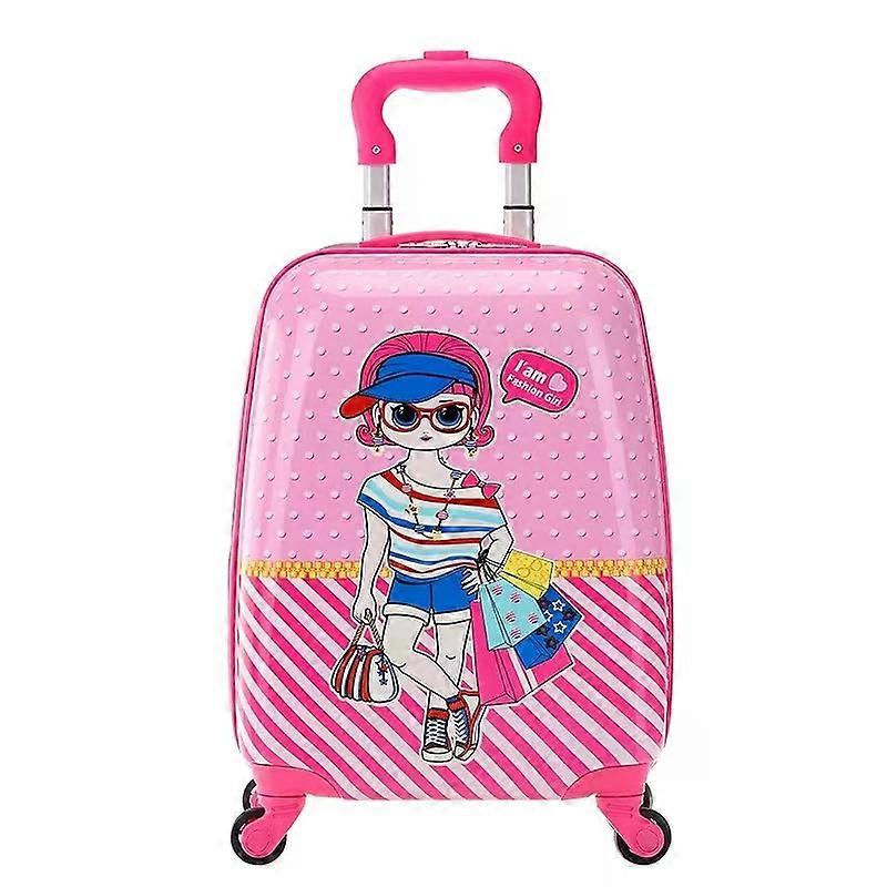 16/18 Inch Kids Cartoon Rolling Luggage Children Travel Suitcase
