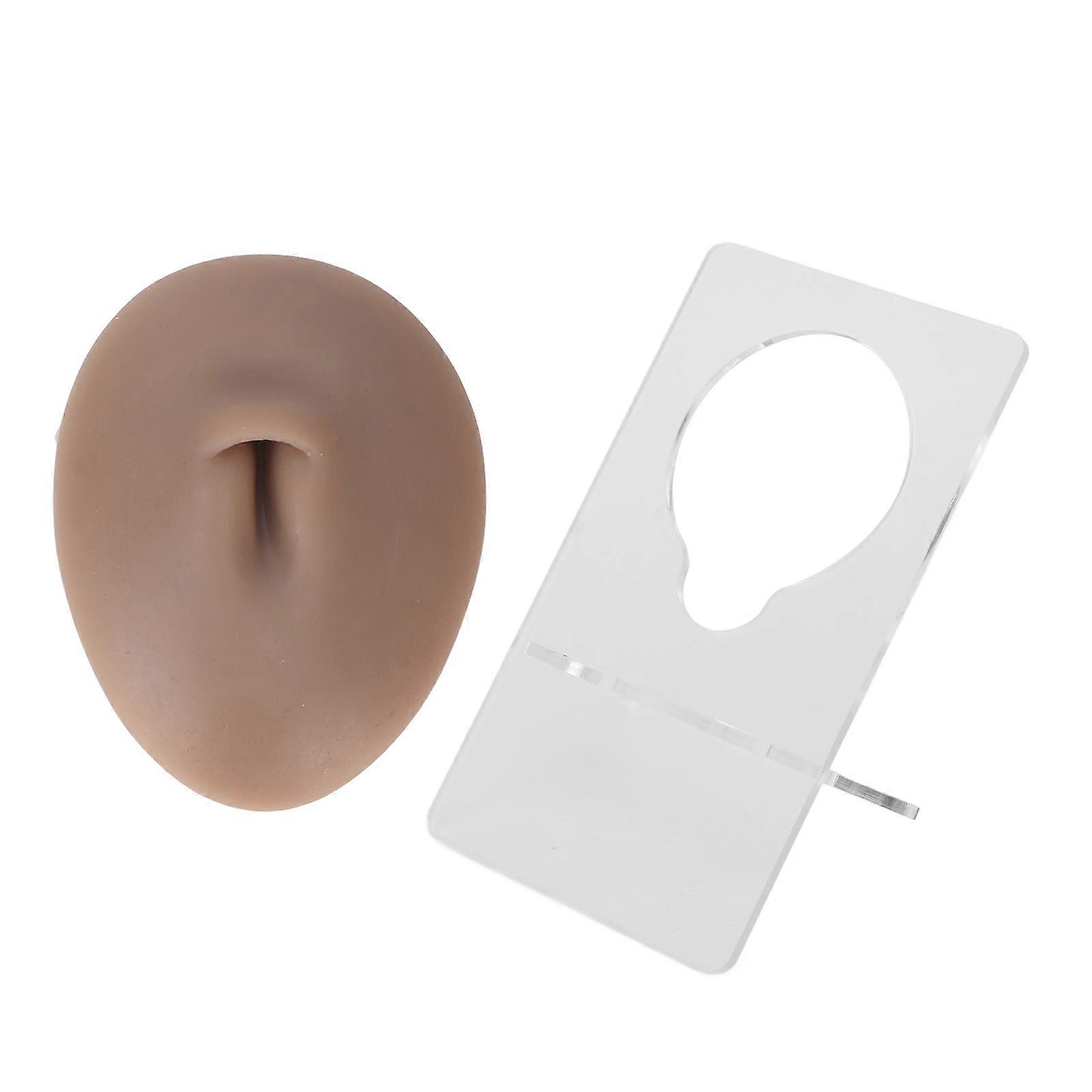 Silicone Belly Model 3d Piercing Practice Acupuncture Display Soft Belly Button Model For Teaching Dark Skin Color