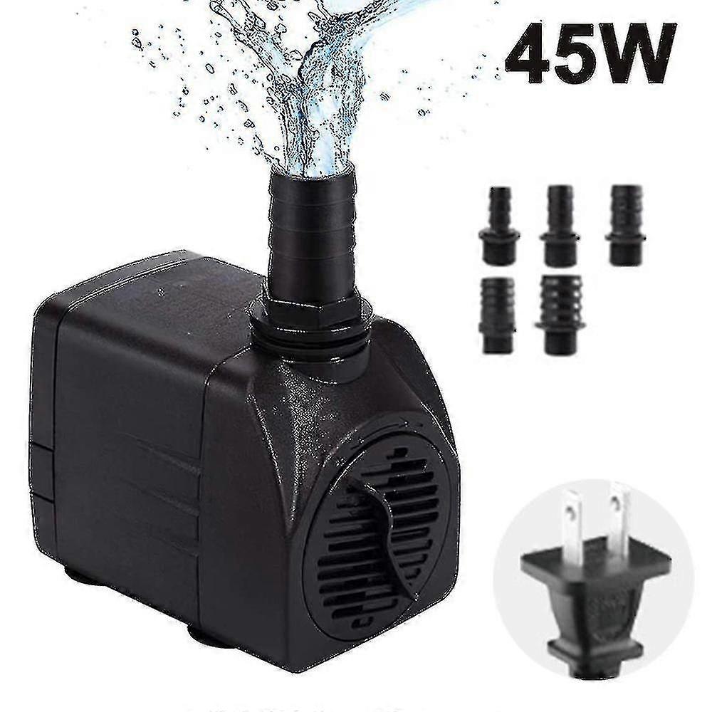 Ultra Quiet Water Pump With Fountain Pump With 5ft Power Cord, 3 Nozzles