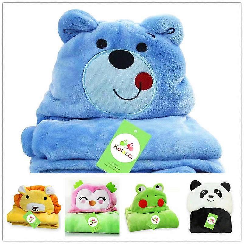 Flannel Bath Towel For Children Bathrobe Cartoon Cape Cloak Baby's Blanket Hug Blanket