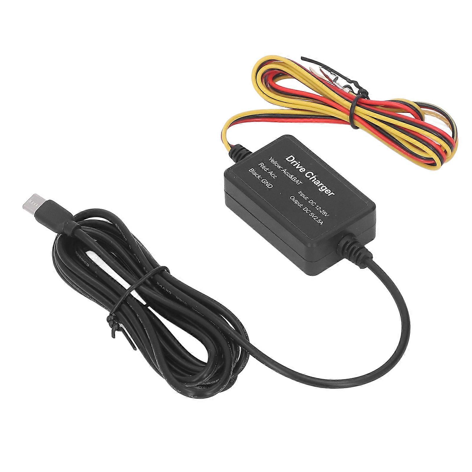 Dash Cam Hardwire Kit Rubber Metal for Mirror Cam GPS Navigator Radar Detector 12?30V 10W TYPE C YEMAA
