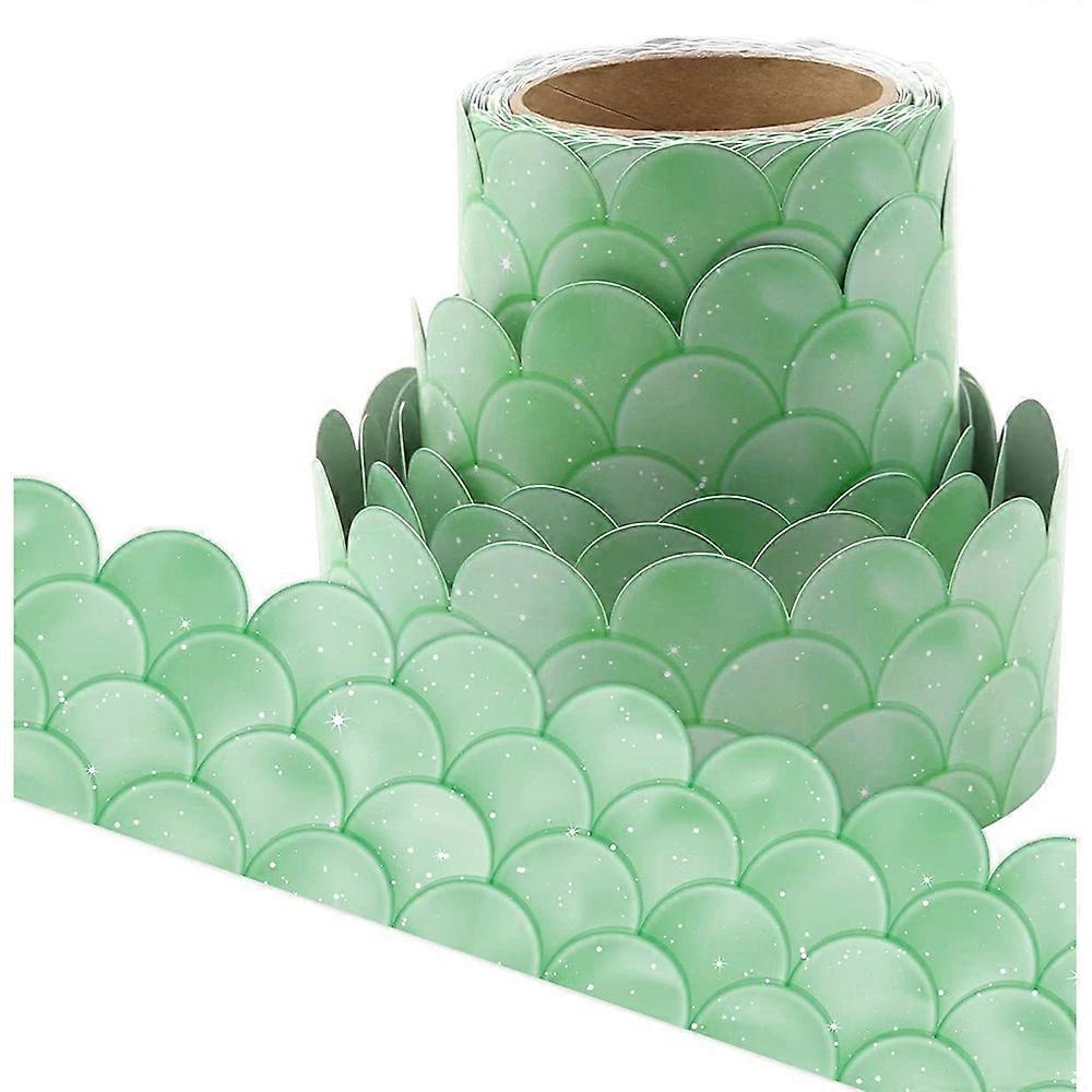 20M Ombre Green Scallops Bulletin Board Borders Rainbow Straight Borders Classroom or Home School D