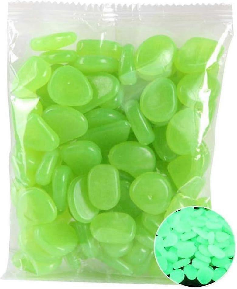 100Pcs Luminous Stones Glow in The Dark Garden Pebbles Rocks for Home Outdoor Walkways Garden Path