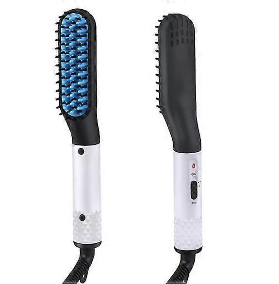 Ionic Beard Straightening Comb, 180C-200C, Adjustable Temperature, Fast Heat (White)