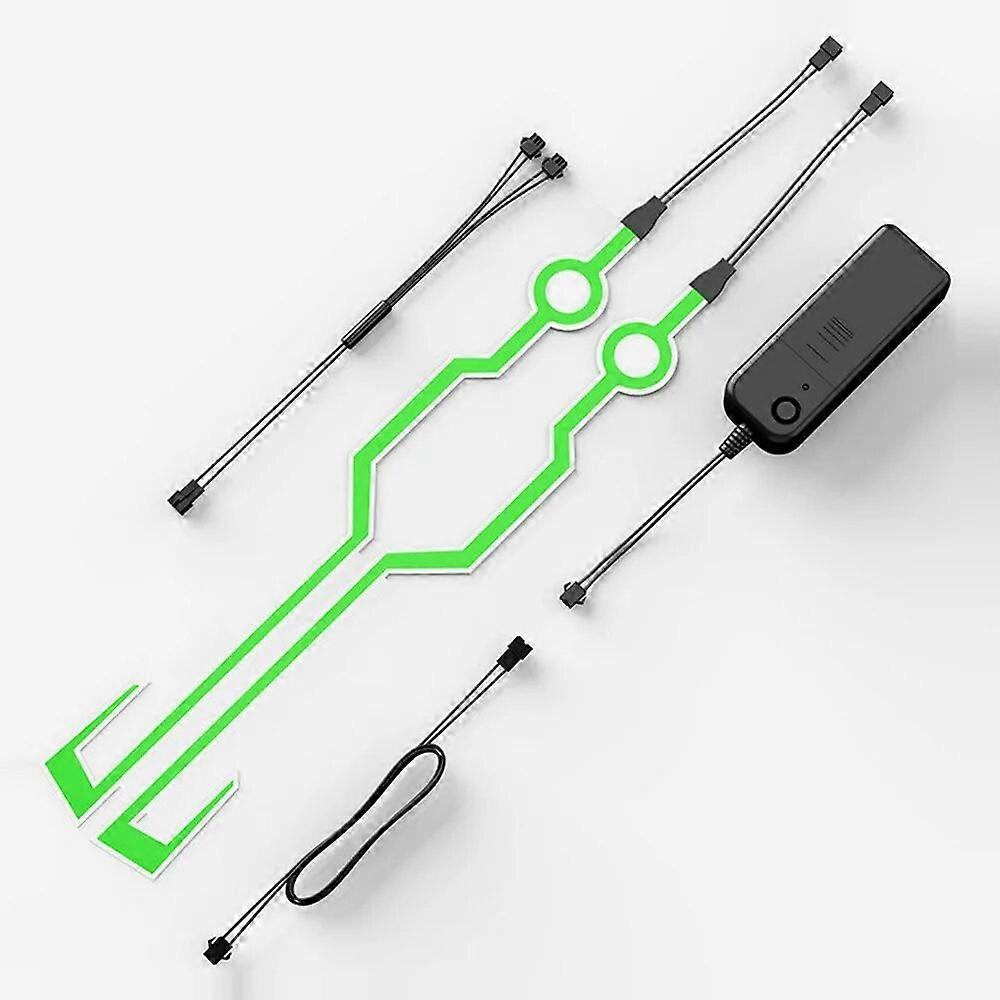 Une paire Casque Moto Light Riding Signal EL Strip Flashing Kit Durable Bar Bricolage Casque Led Strip Reflector Cold Light Film