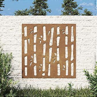 Gartenwanddekoration 55x55 cm Cortenstahl Bambus Design