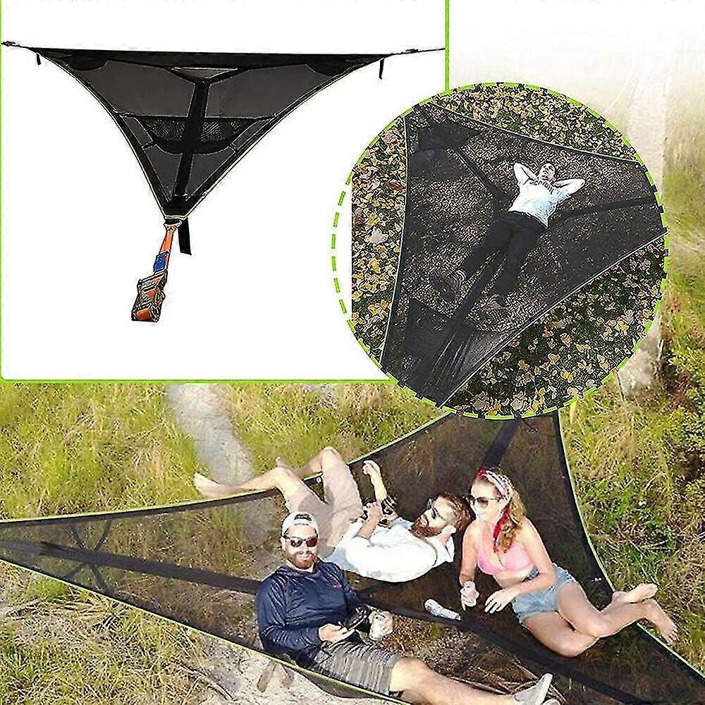 Aerial Camping Hammock 3 Point Design Multi Person Portable Hammock