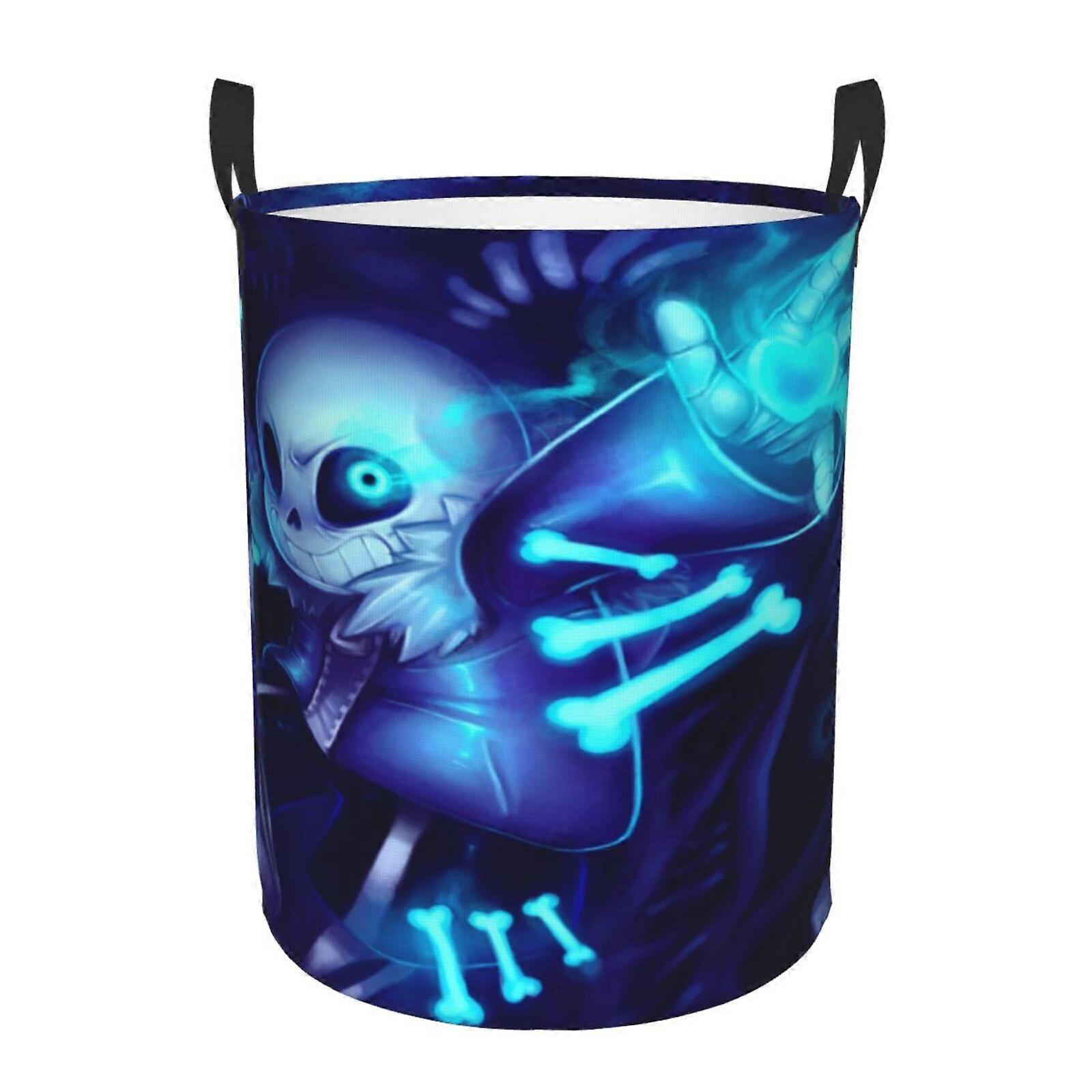 Undertale Sans 3d Graphic Flame Laundry Basket Fire Flame Clothes Hamper Storage With Handle-SYS28266