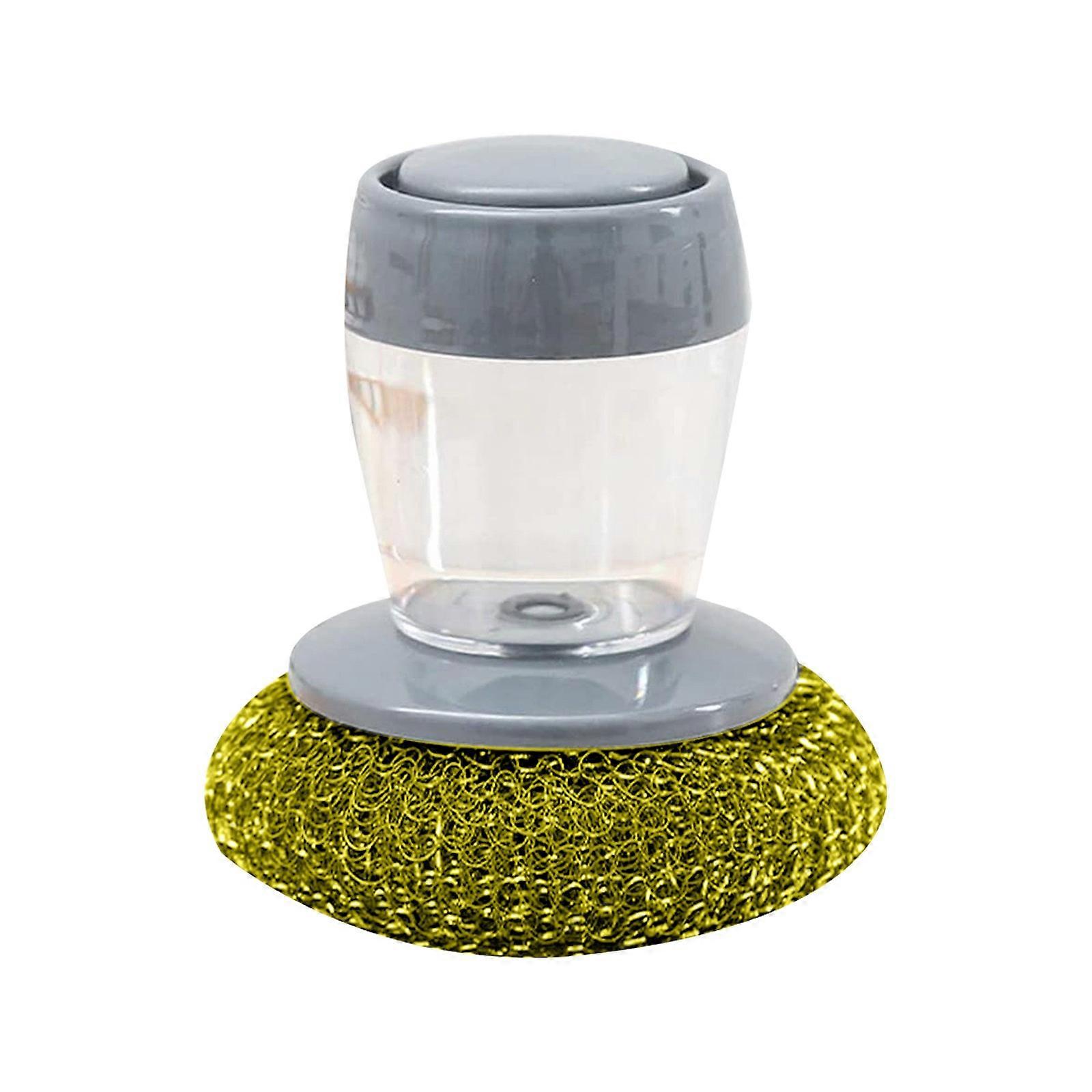 Automatic liquid adding steel wire ball Brush pot artifact Short handle brush