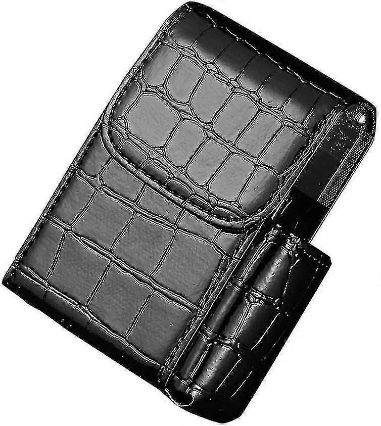 Pu Leather Cigarette Box With Lighter Holder Pouch