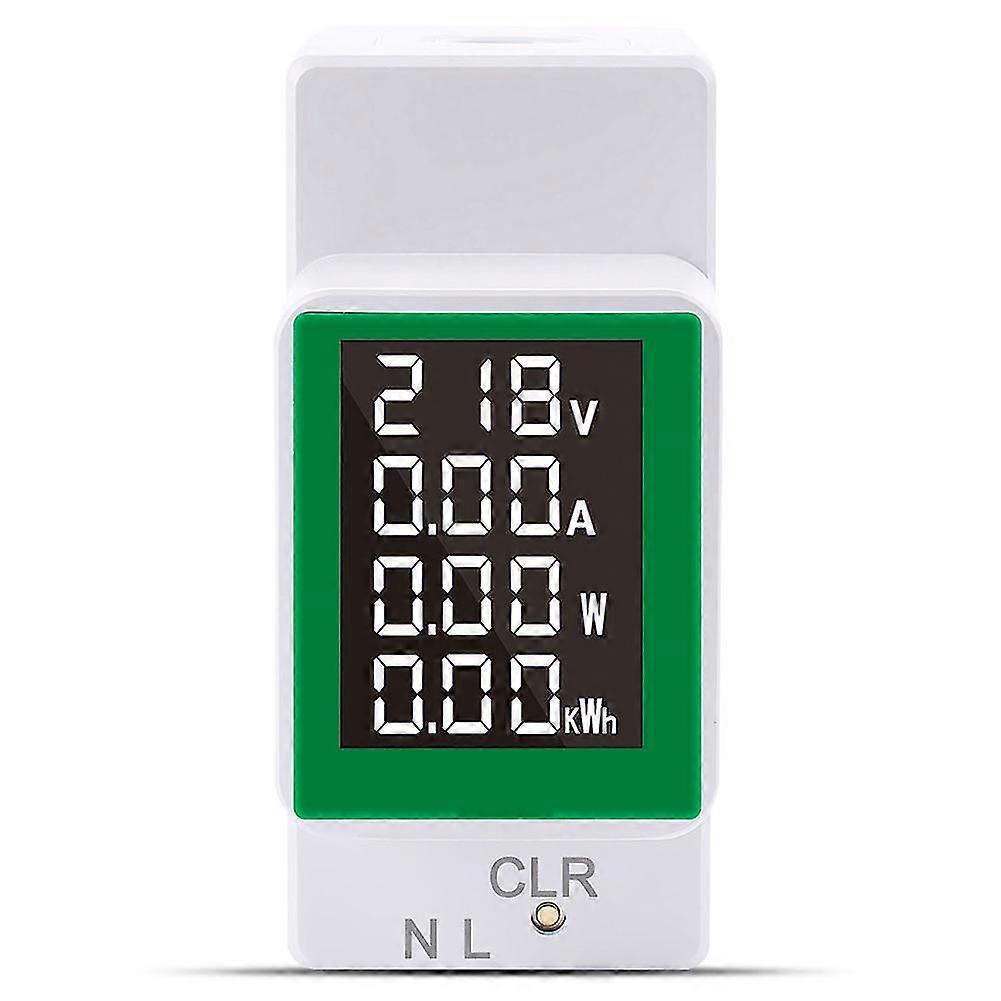 Din Rail Wattmeter Voltmeter Ammeter Powers Meter Ac50-300v Volt Amp Powers Factor Time Energy Volt