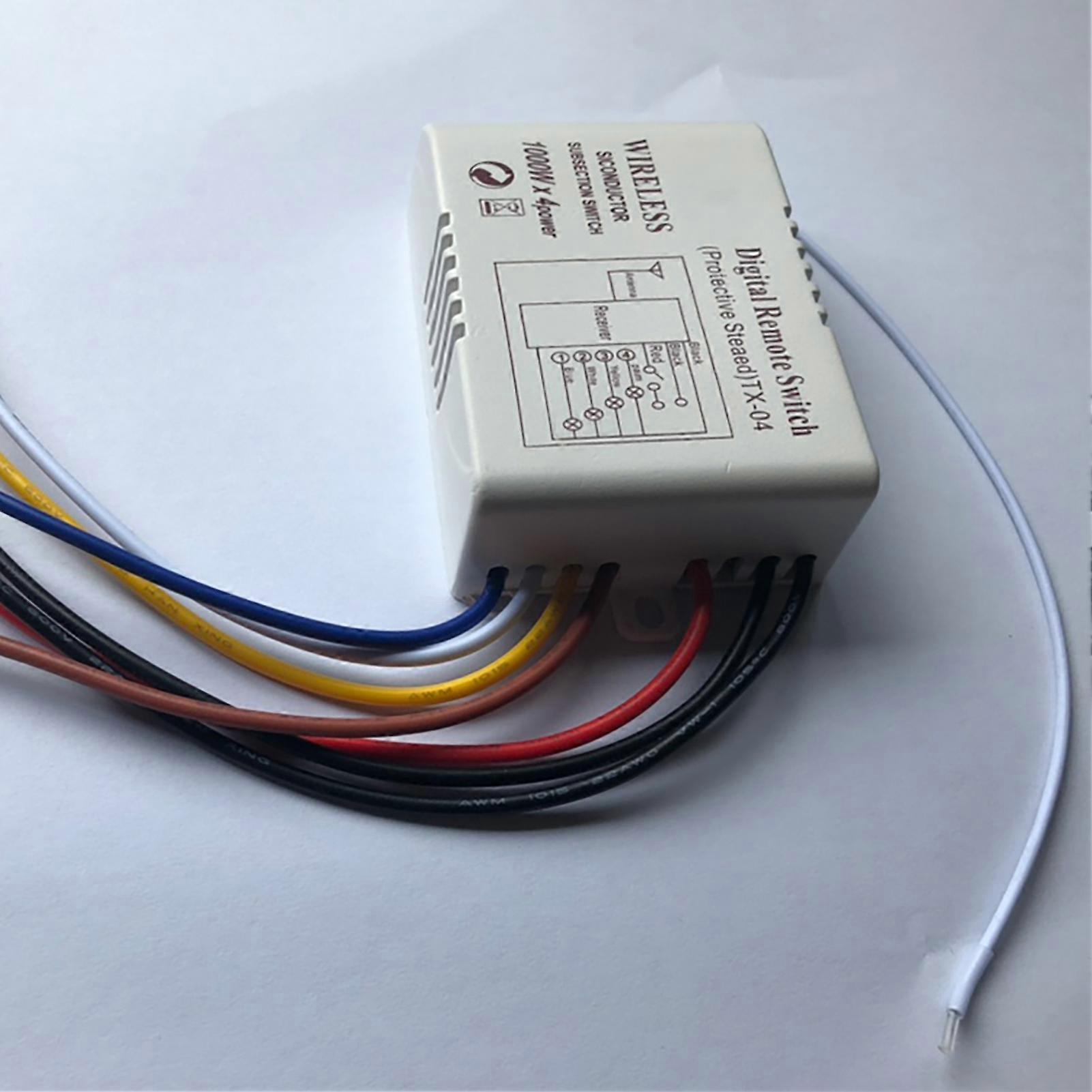 Wireless 4 Channels ON/OFF 220V Lamp Remote Control Switch Receiver Transmitter
