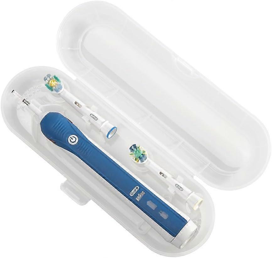 Portable replacement plastic travel kit for universal type double loop electric toothbrush