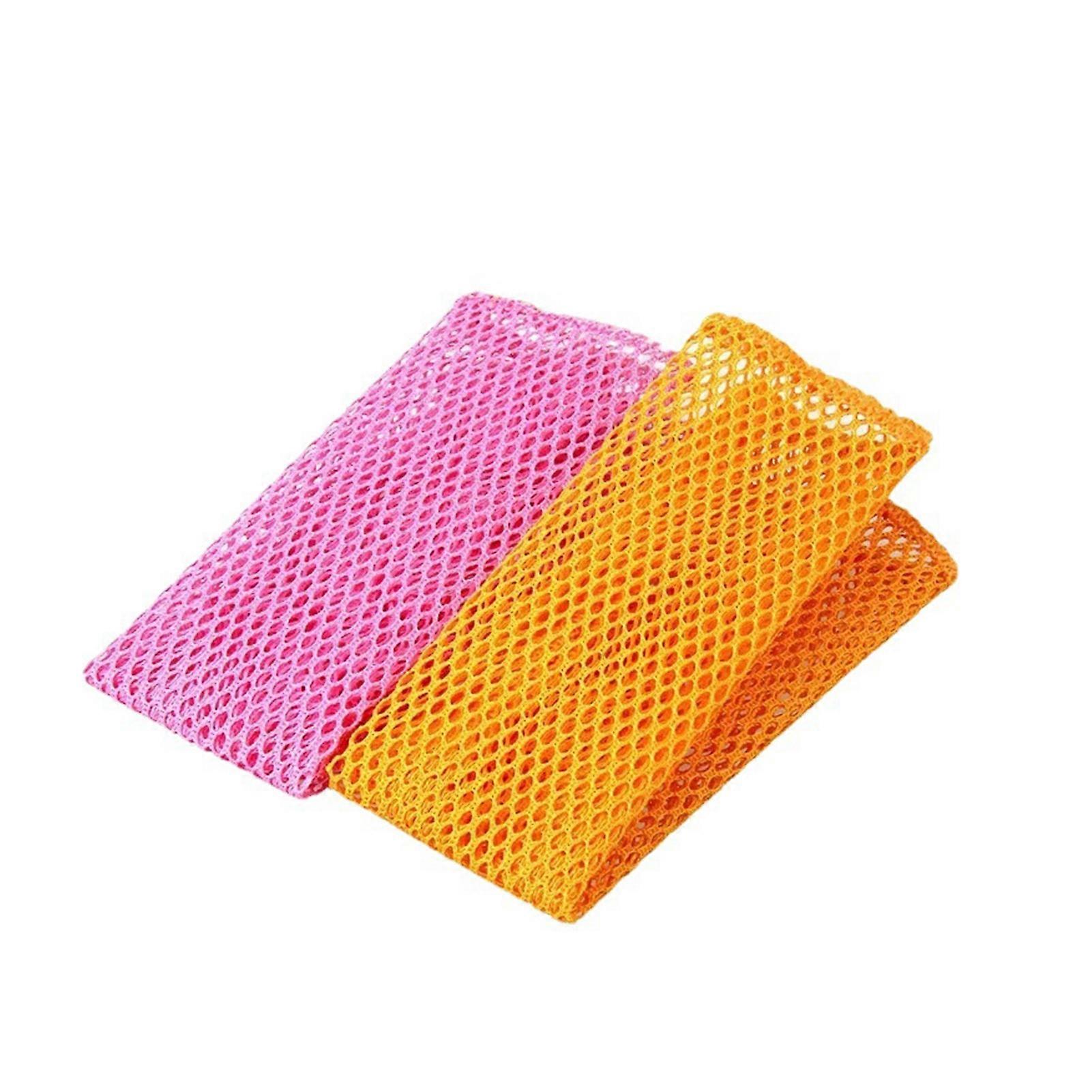 2Pcs Scouring Pads Mesh Design Rich Foaming Innovative Dish Washing Net Pad Household Supplies KAESI