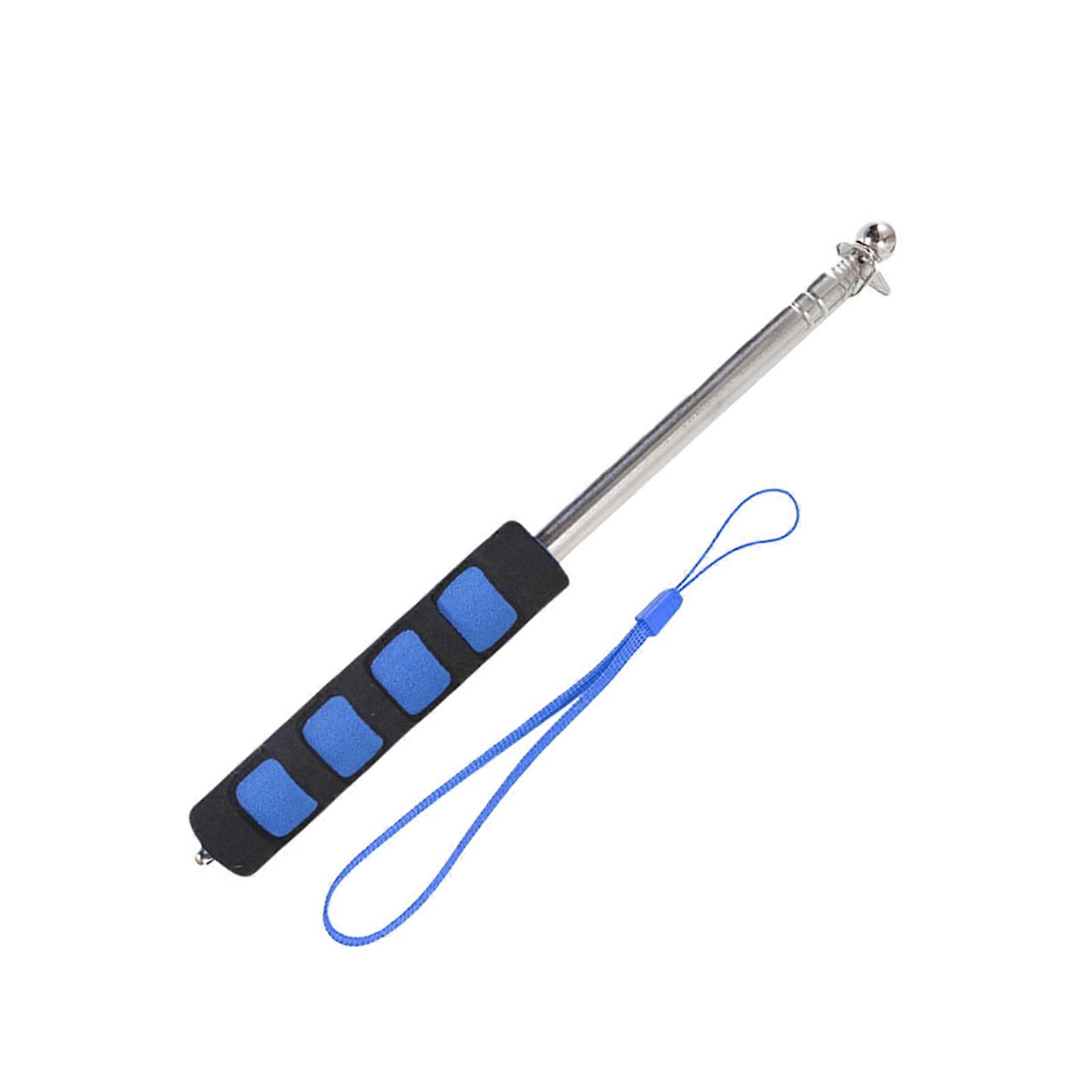 140/200cm Flag Pole with Lanyard Multi-section Non-slip Handle Comfortable Grip Teaching Pointer Stick Stainless Steel Telescopic Banner Flagpole Tour