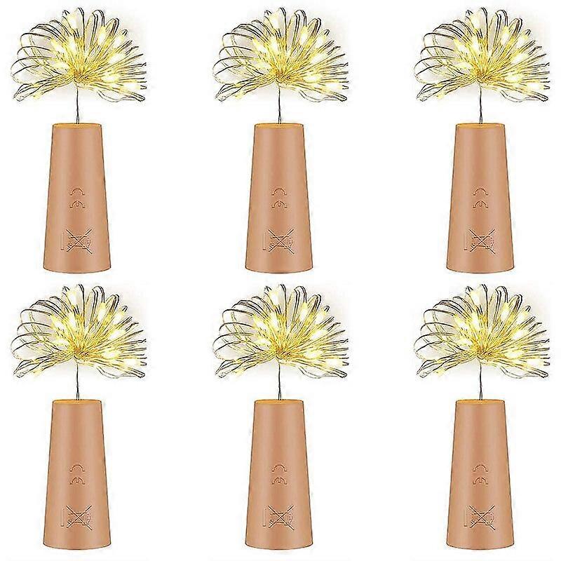 6st / parti Cork Vinflaska Light 2M 20LED DIY LED String Lighting Strip För Garland Party Bröllop Jul Halloween Bar Decor
