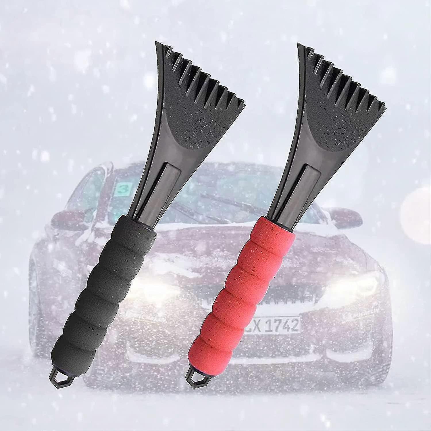 2pcs Ice Scraper, Snow Scrapers For Car Windshield, Car Window Frost Removal Brush Tool With Foam Handle