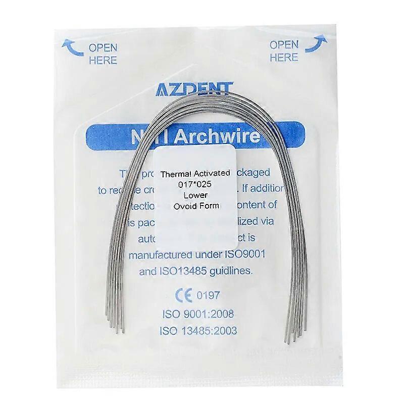 10pcs/pack Dental Super Elastic Heat Thermal Activated Niti Orthodontic Arch Wires Oval Form Archwire Rectangular / Round