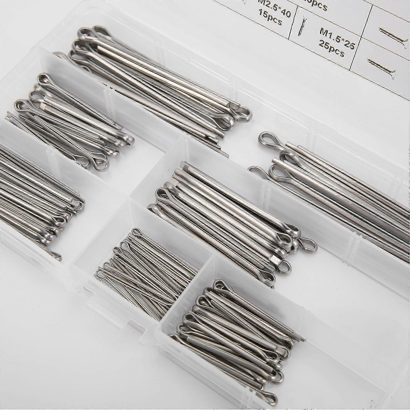 120pcs Cotter Pin Assortment Stainless Steel Clips 6 Specifications Universal Car Hardware