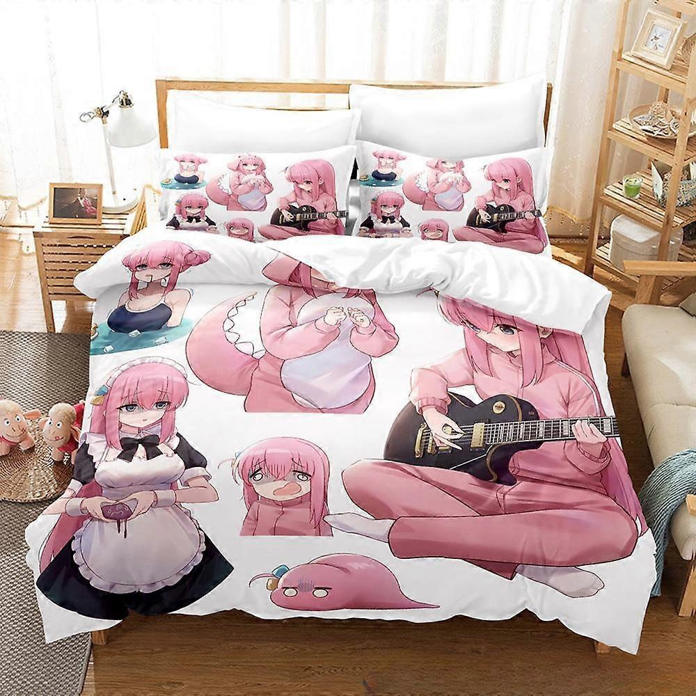 a1064 Lakan Mode Anime BOCCHI KLIPPAN! Sängkläder Set Enkelsäng Twin Full Size Sängset Vuxen Barn Sovrum Påslakan Set Lakan iip1064