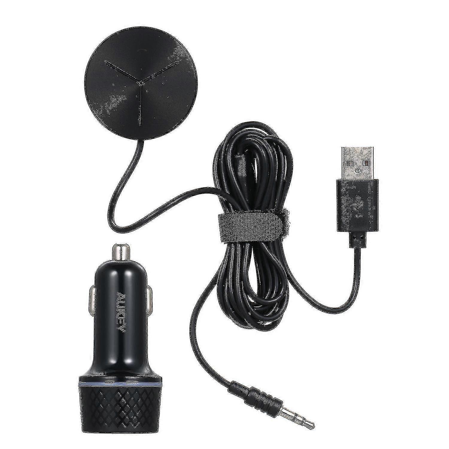 Aukey Wireless Audio Receiver Car Kit, In-car Bt Converter Wireless Audio Bt 5.1 Adapter With 2-port
