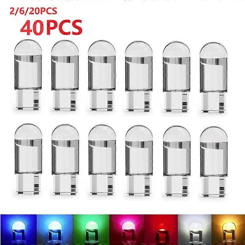 12V/24V T10 LED W5W Canbus Glass COB 6000k Reading Dome Lamp Marker Wedge License Plate car light Bulb 168 194 192 White Red