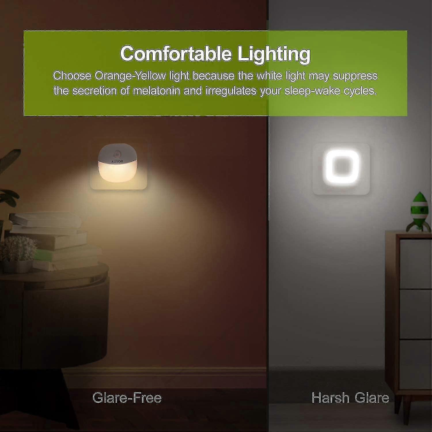 Plug-in Led Motion Sensor Night Light, Warm White Led Nightlight With Dusk To Dawn Sensor, Motion Sensor, Adjus_s