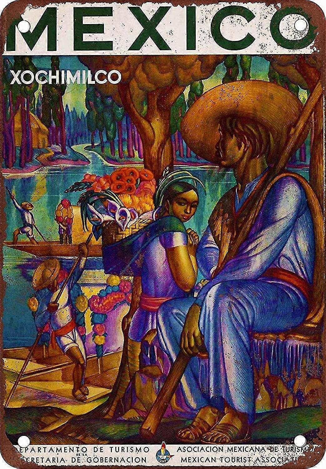 8x12 polegadas OU 12x16 polegadas Metal Tin Sign - Turismo Mexicano - Vintage Home Pub Club Café Bar Wall Art D