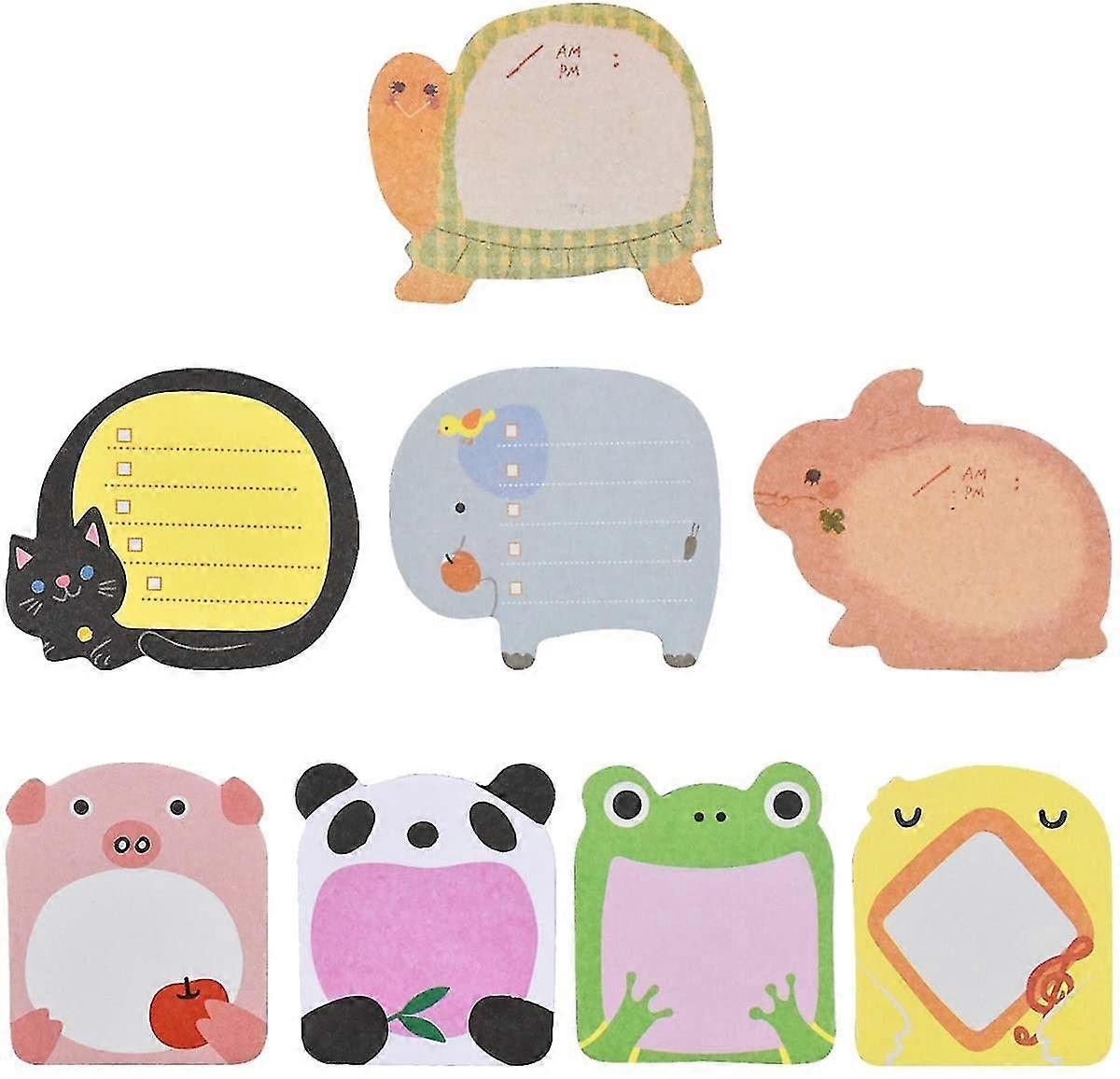 Sticky Notes 8 Sticky Note Pads Animal Shape Sticky Notes Charming Mini Adhesive
