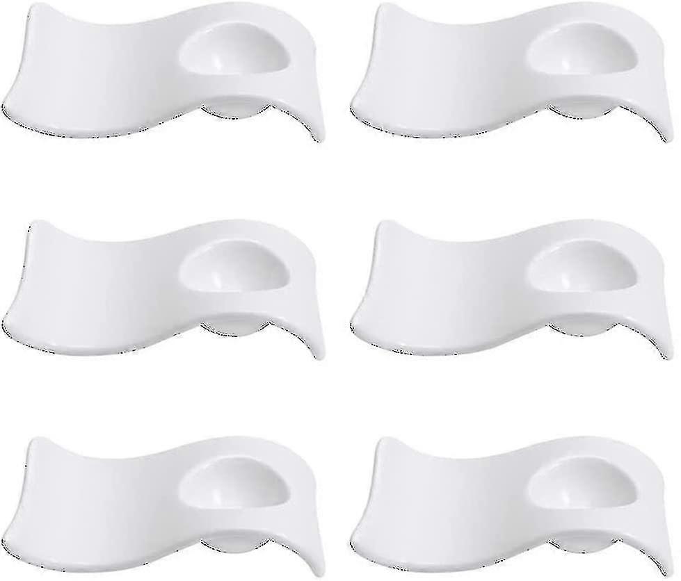 6 قطع السيراميك كوب البيض لينة من البيض الصلب حامل موجة شكل البورسلين البيض حامل لوحة لديكور المطبخ وجبة الإفطار برانش