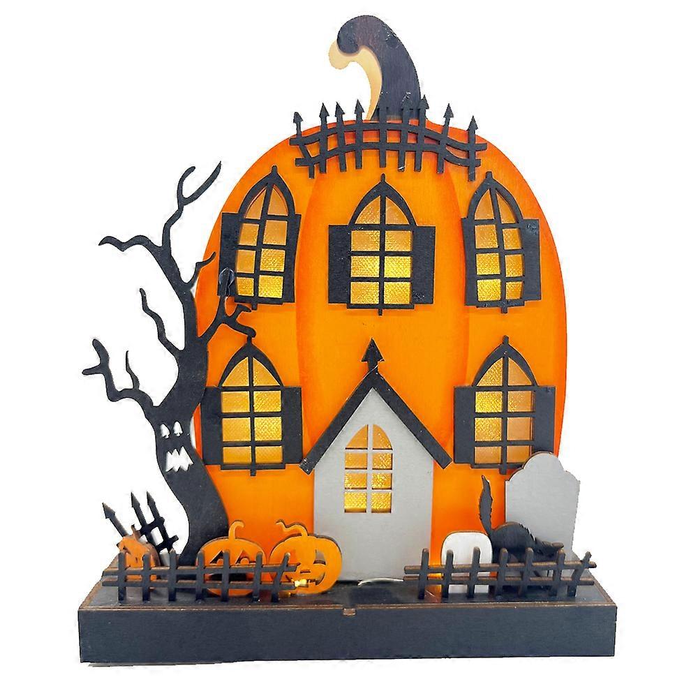 Creative Glowing Cottage Decorations - Halloween Pumpkin Tiny House Decor