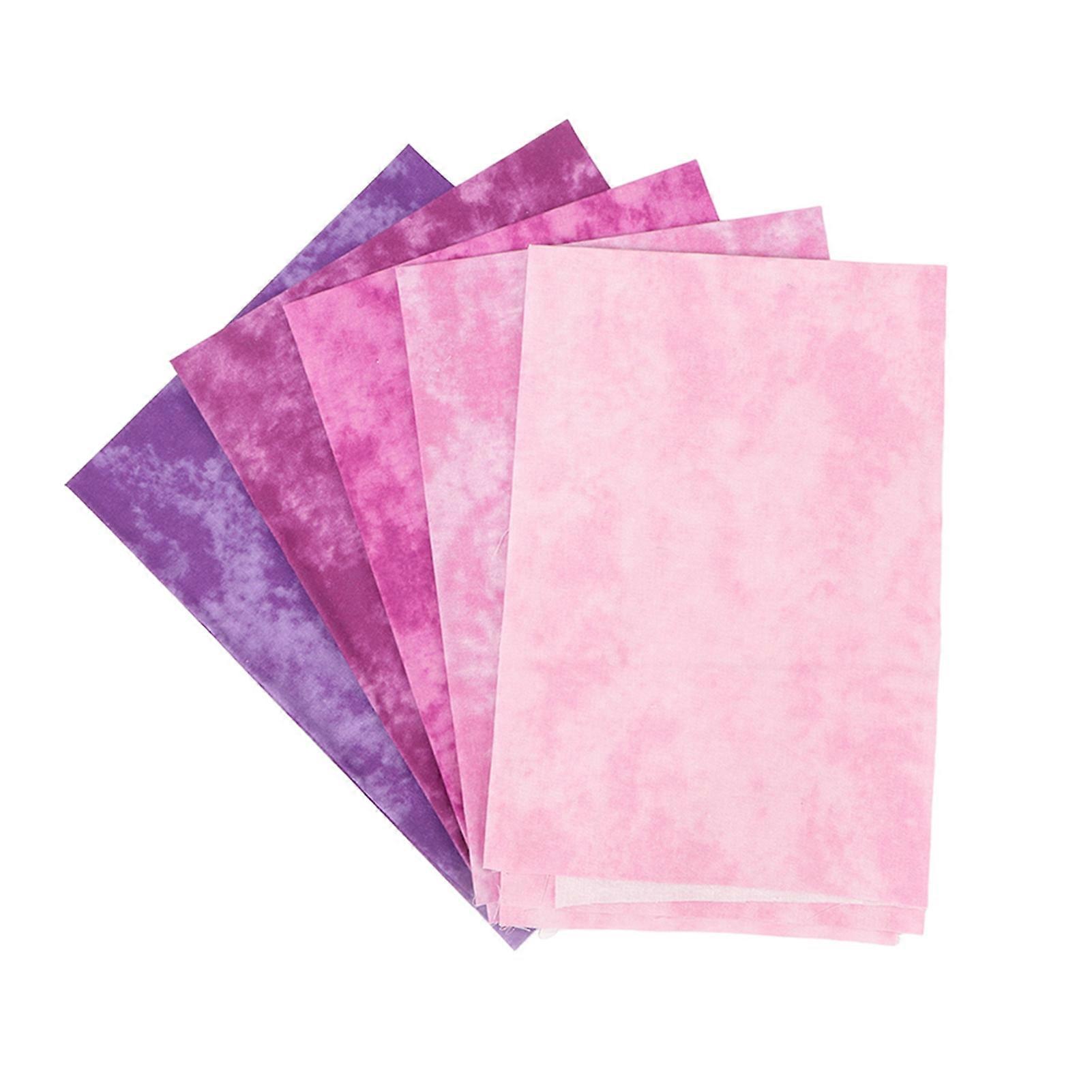 5-Pack Cotton Quilting Fabric Smudge Dyed Soft Patchwork for DIY Craft Projects 19.7in x 17.7in