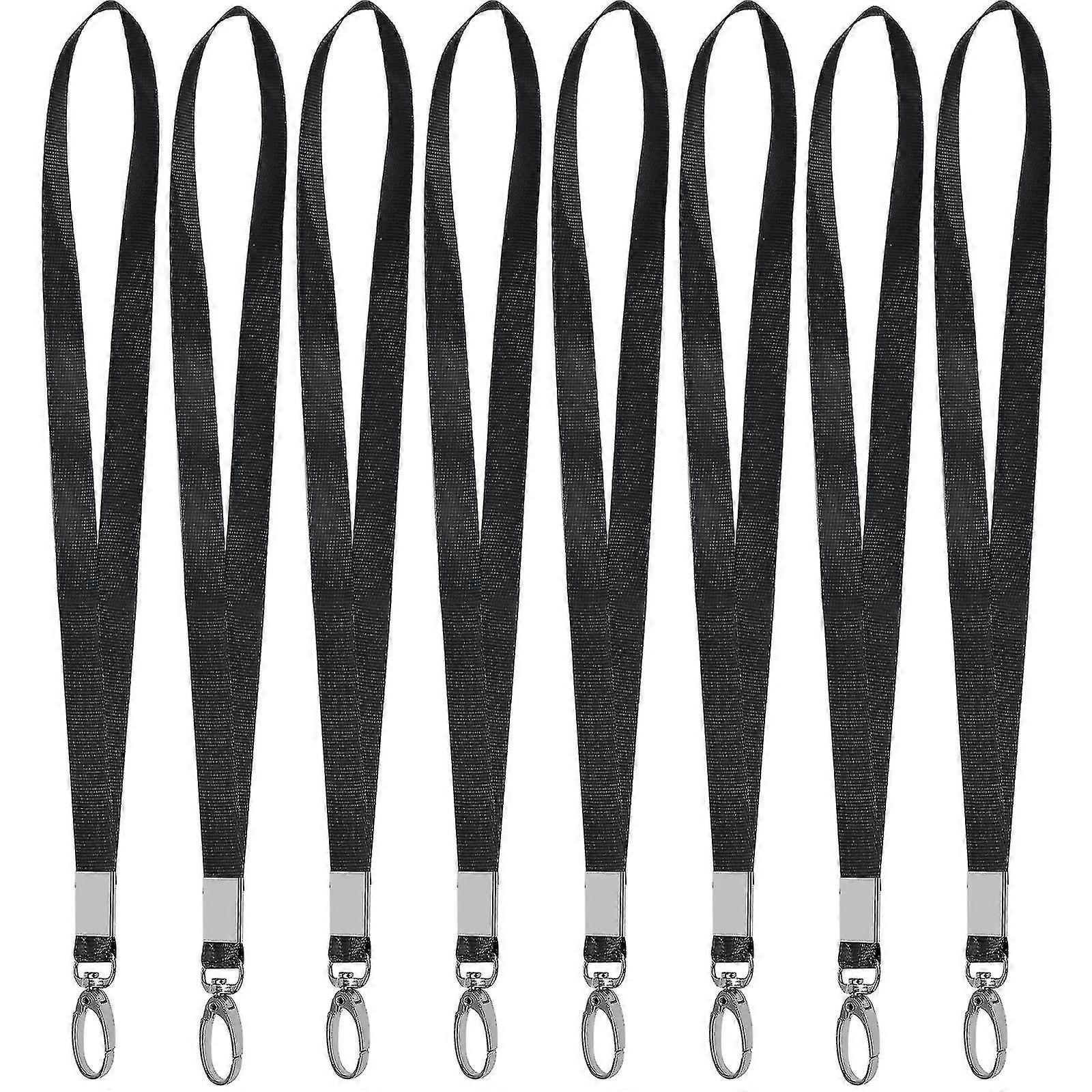 15pack snore til id-badges sort nøglesnor med clips halsrem
